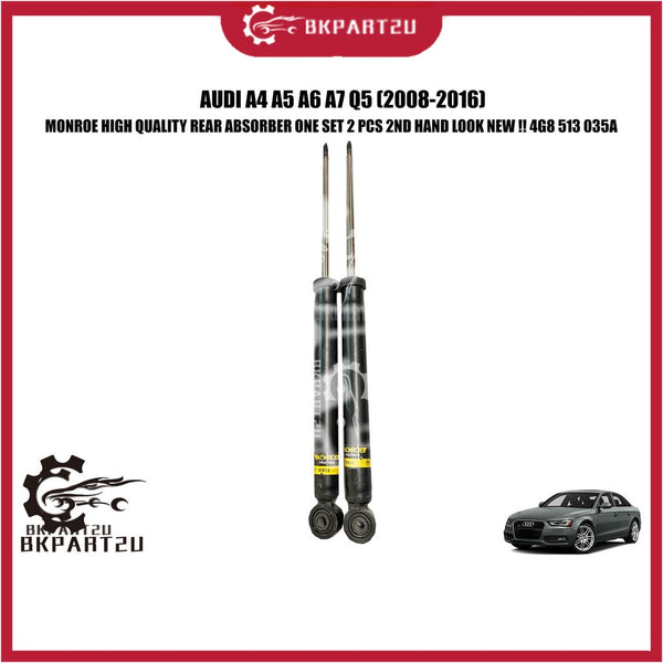 AUDI A4 A5 A6 A7 Q5 (2008-2016) REAR ABSORBER ONE SET 2 PCS 2ND HAND LOOK NEW !! MADE BY MONROE  REFLEX 4G8 513 035A