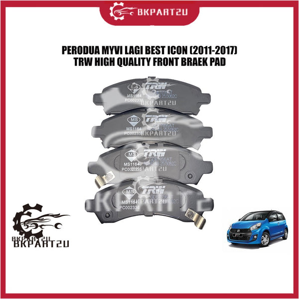 Perodua Myvi Lagi Best Icon Aixa Bezza (2011-2017) Front Brake Pad Front Made By Trw 1 Set 4pcs
