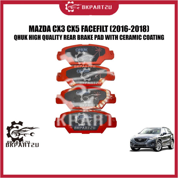 Mazda Cx3 Cx5 Facefilt E Brake (2016-2018) Rear Brake Pad With Ceramic Made By Qhuk 1 Set 4pcs BP-3171-Q