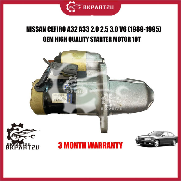 NISSAN CEFIRO A32 A33 2.0 2.5 3.0 V6 (1989-1995) STARTER MOTOR 10T MADE BY OEM RECON 3 MONTH WARRANTY