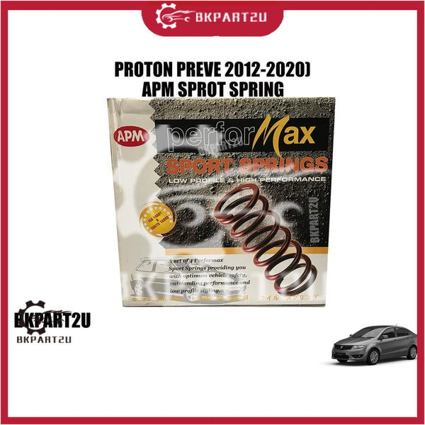 PROTON PREVE(2012-2020)SPORT SPRING APM PERFORMAX  SPORT LOWERED COIL SPRINGS ONE SET=4PCS !! SPORT SPRING