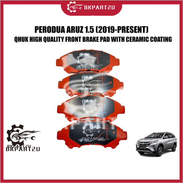 Perodua Aruz 1.5 Toyota Rush Daihatsu Gran Max(2019-present) Front Brake Pad With Ceramic Depan Made By Qhuk 1 Set 4pcs