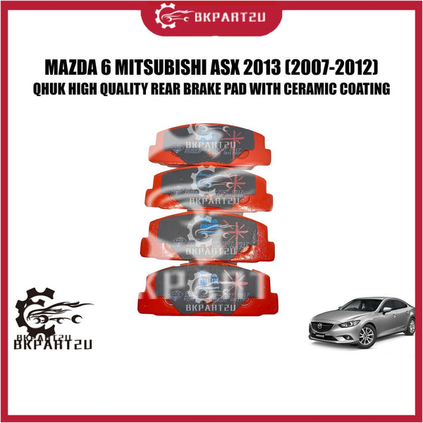 MAZDA 6  3 LANTIS  MITSUBISHI ASX 2013 (2007-2012) REAR Brake Pad With Ceramic Depan Made By Qhuk 1 Set 4pcs BP-3027-Q
