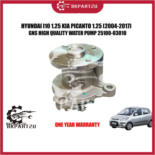 HYUNDAI I10 1.25 KIA PICANTO 1.25 (2004-2017) WATER PUMP WITH ORING MADE BY GNS ONE YEAR WARRANTY 25100-03010