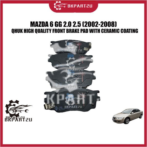 MAZDA 6 GG 2.0 2.5 (2002-2008) FRONT BRAKE PAD DEPAN WITH CERAMIC COATING MADE BY QHUK BP-3816M-Q