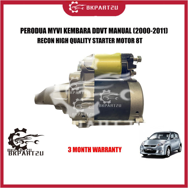 PERODUA MYVI KEMBARA DDVT MANUAL (2000-2011) STARTER MOTOR  8 TEETH MADE BY RECON 3 MONTH WARRANTY