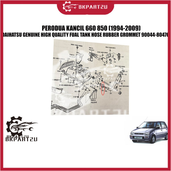 PERODUA KANCIL 660 850 (1994-2009) FUAL TANK HOSE RUBBER GROMMET MADE BY DAIHATSU GENUINE 90044-80476