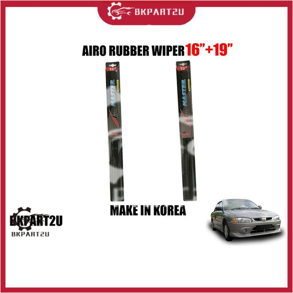 AIRO RUBBER WIPER PROTON WIRA 16''+19'' HIGH QUALITY NICE AND CLEAN  MAKE IN KOREA BRANDED ONE SET ONE PRICE GET 2 THING
