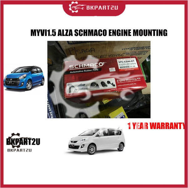 SCHMACO ENGINE MOUNTING KIT SET PERODUA MYVI 1.5 LAGI BEST ALZA AUTO WITH BRACKET (3 PCS IN 1 SET) - 1 YEAR WARRANTY