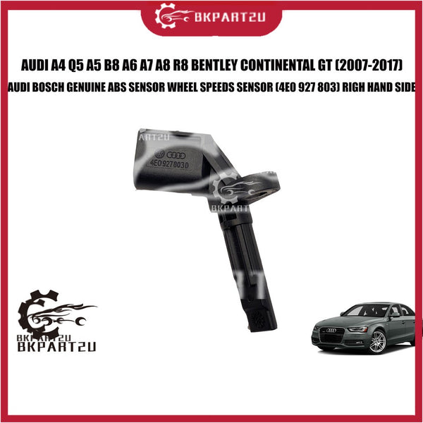 Audi A4 Q5 A5 B8 A6 A7 A8 R8 Bentley (2007-2017) Abs Sensor Wheel Speed Sensor Made By Audi Genuine 4E0 927 803 804