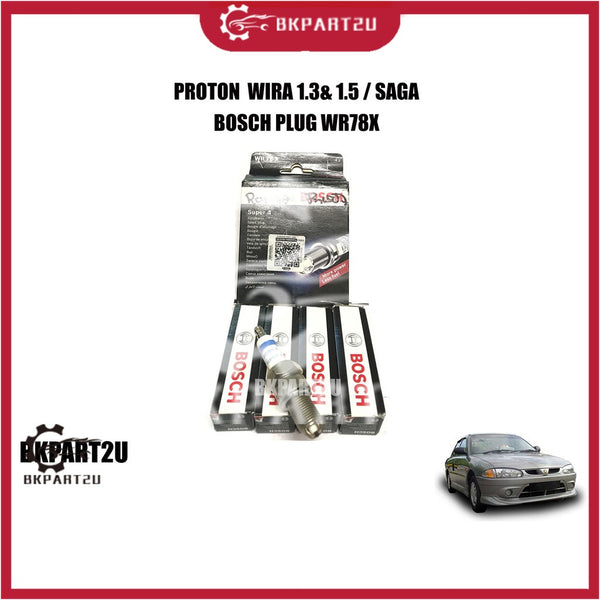 PROTON ISWARA - WIRA 1.3/1.5 MODEL CAR SPARK PLUG BOSCH WR78X SUPER 4 (4PCS)  HIGH QUALITY MAKE IN GERMANY LONG LIFE