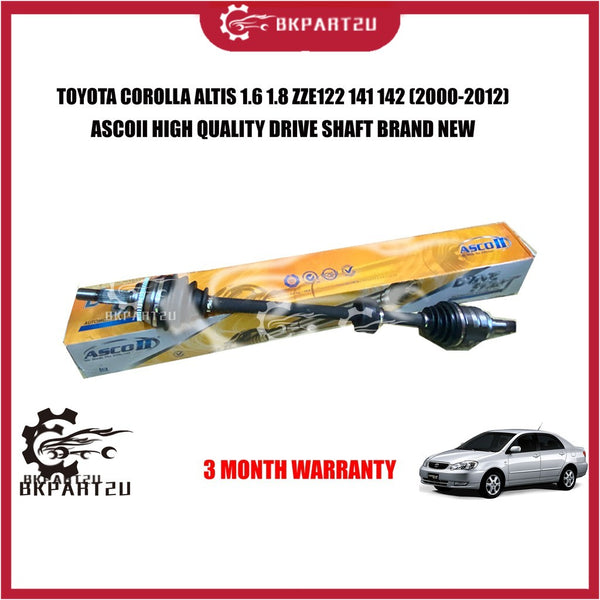 TOYOTA COROLLA ALTIS 1.6 1.8 ZZE122 141 142  WISH (2000-2012) DRIVE SHAFT KIRI KANAN MADE BY ASCOII 3 MONTH WARRANTY