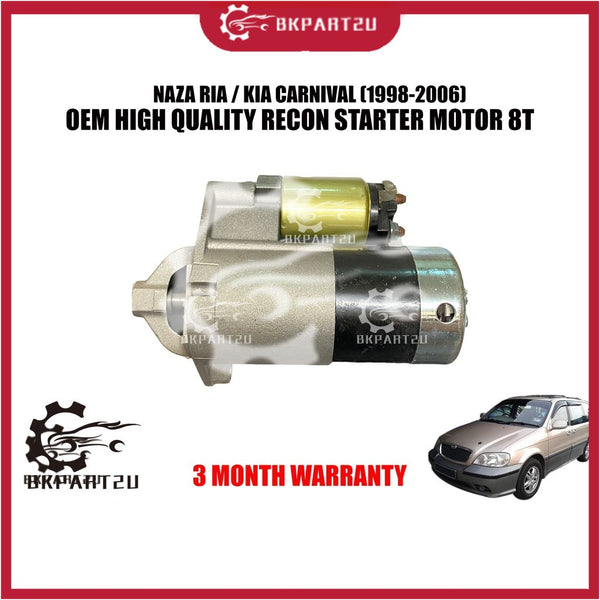 NAZA RIA KIA CARNIVAL (1998-2006) STARTER MOTOR MADE BY OEM RECON 3 MONTH WARRANTY
