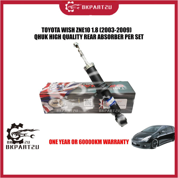 Toyota Wish Zne10 1.8 (2003-2009) Rear Absorber Absorber Belakang GAS One Set Made By Qhuk 1year Or 60000km Warranty