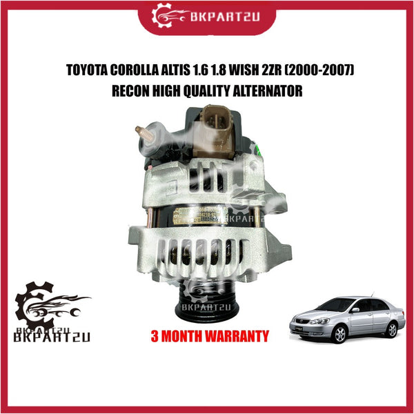 Toyota Corolla Altis 1.6 1.8 Wish 2zr 1st Model (2000-2007) Alternator Made By Recon 3 Month Warranty