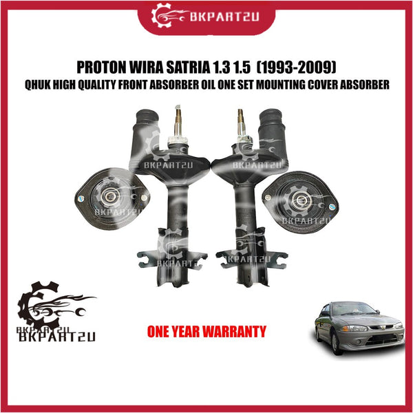 PROTON WIRA SATRIA 1.3 1.5  (1993-2009) FRONT ABSORBER OIL ONE SET COVER MOUNTING ABSORBER MADE BY QHUK ONE YEAR WARRANT