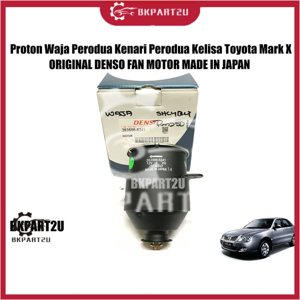 PROTON WAJA PERODUA KENARI  KELISA TOYOTA MARK X  DENSO RADIATOR FAN MOTOR MADE IN JAPAN HIGH QUALITY (263500-5241)