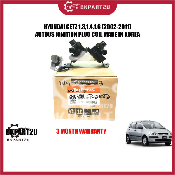 [Delivery on 48 hours]HYUNDAI GETZ 1.3,1.4,1.6 (2002-2011)AUTOUS IGNITION PLUG COIL MADE IN KOREA WARRANTY 3 MONTH DENSO
