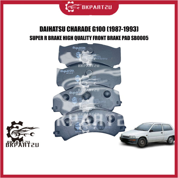 DAIHATSU CHARADE AURA  G100 (1987-1993) FRONT BRAKE PAD DEPAN MADE BY SUPER BRAKE 3 MONTH WARRANTY
