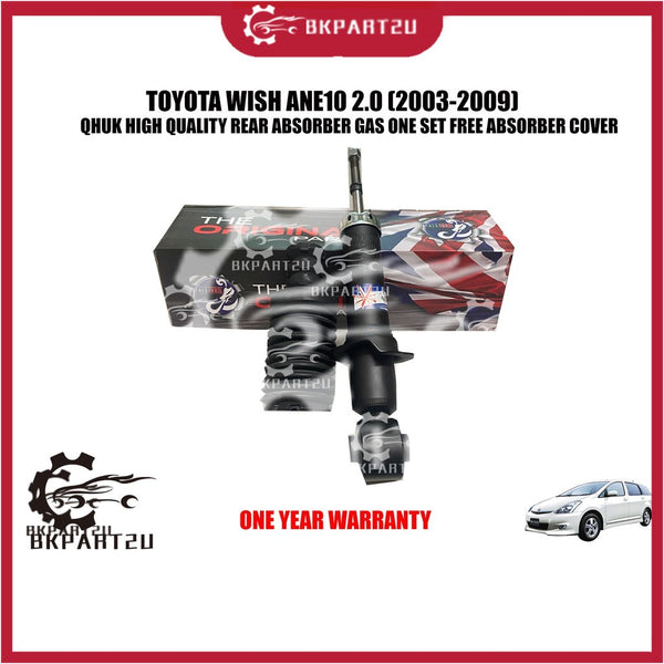 TOYOTA WISH ANE10 2.0 (2003-2009) REAR ABSORBER GAS ONE SET MADE BY QHUK 1 YEAR WARRANTY FREE ABSORBER COVER