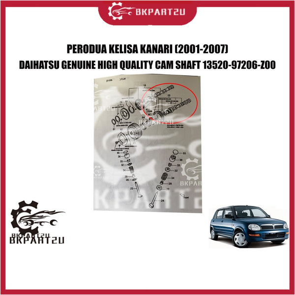 Perodua Kelisa Kanari (2001-2007)  Cam Shaft One Set For Two Brand New Made By Daihatsu 13520-97206-Z00