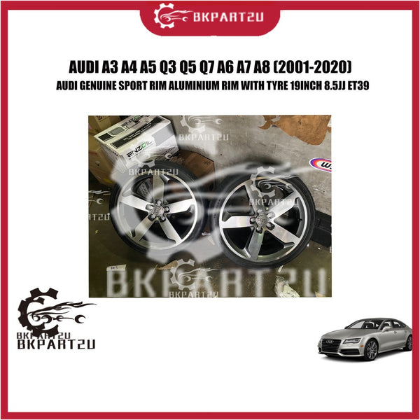 Audi A3 A4 A5 Q3 Q5 Q7 A6 A7 A8 (2001-2020) Sport Rim Aluminium Rim With Tyre 19inch 8.5jj Et39 RIM SECOND HAND 7/10 CON