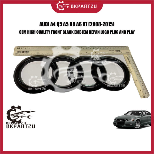 Audi A4 Q5 A5 B8 A6 A7 (2008-2015) Front Black Emblem Depan Logo Plug And Play Made By Oem High Quality