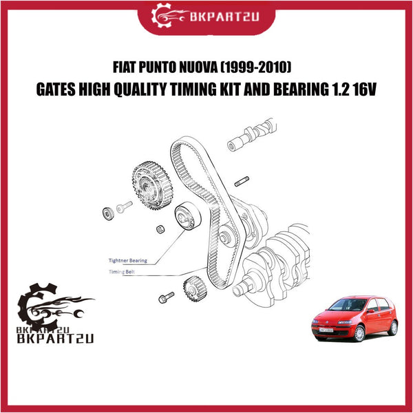 FIAT PUNTO NUOVA 1.2 16V (1999-2010) TIMING belt AND BEARING made by gates