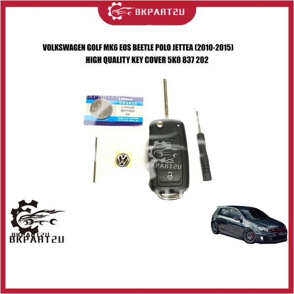 VOLKSWAGEN GOLF MK6 EOS BEETLE POLO JETTA (2010-2015) KEY REMOTE CASE KEY COVER HIGH QUALITY 5K0 837 202 ABS