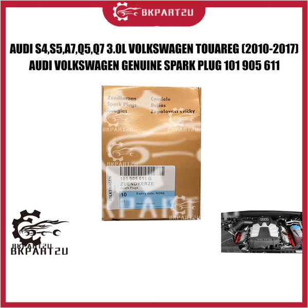 AUDI S4 S5 A7 Q5 Q7 3.0L VOLKSWAGEN TOUAREG (2010-2017) SPARK PLUG GENUINE 101 905 611 G PFR8S8EG