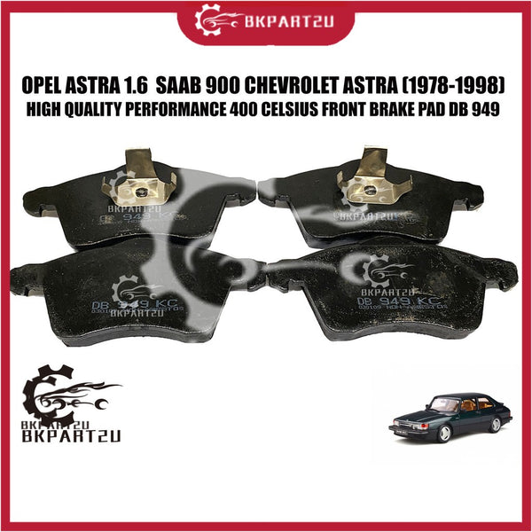 Opel Astra 1.6  Saab 900 Chevrolet Astra (1978-1998) Front Brake Pad Depan Made By King Australia 400 Celsius Db 949