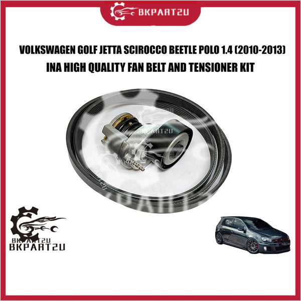VOLKSWAGEN GOLF JETTA SCIROCCO BEETLE POLO 1.4 (2010-2013) FAN BELT AND FAN BELT TENSIONER ONE SET