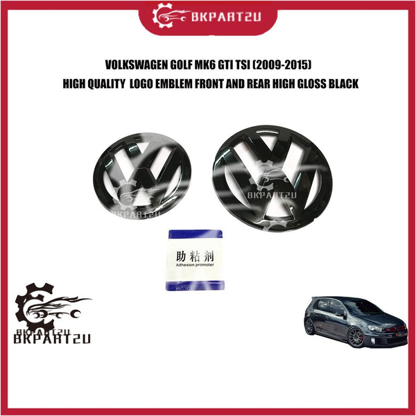 VOLKSWAGEN GOLF MK6 GTI TSI (2009-2015) LOGO EMBLEM FRONT AND REAR HIGH GLOSS BLACK HIGH QUALITY