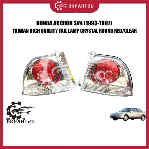 HONDA ACCROD SV4 (1993-1997) LAMPU BELAKANG MADE IN TAIWAN HIGH QUALITY TAIL LAMP CRYSTAL ROUND RED/CLEAR ONE SET 2 PCS