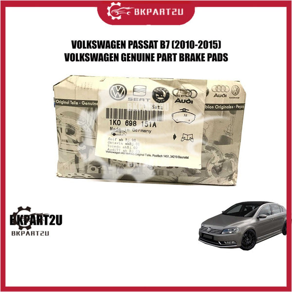 VOLKSWAGEN PASSAT B7  Audi TT (2010-2015) VOLKSWAGEN GENUINE PART BRAKE PAD 1K0 698 151A