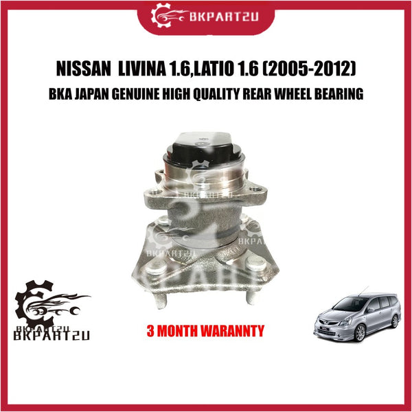 NISSAN  LIVINA 1.6,LATIO 1.6 (2005-2012) REAR HUB BEARING(BEARING BELAKANG) MADE BY BKA JAPAN 3 MONTH WARRANTY