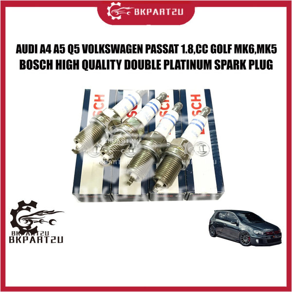 AUDI A4,A5,Q5 2.0 VOLKSWAGEN GOLF GTI MK5 MK6 PASSAT 2.0(2010-2015)DOUBLE PLATINUM  SPARK PLUG BOSCH PLUG FR5KPP332S