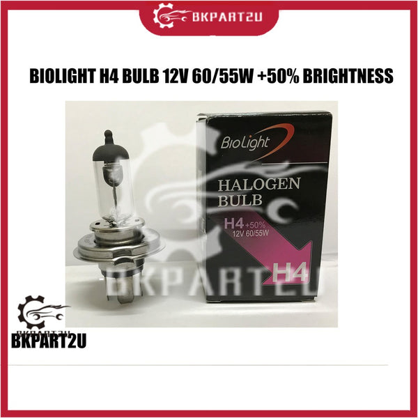 BIOLIGHT HALOGEN BULB H4 12V 60/55W HIGH QUALITY PROTON SAGA WIRA PERODUA MYVI VIVA AXIA