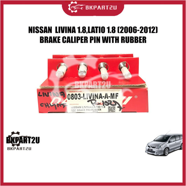 [Delivery on 48 hours] NISSAN LIVINA 1.8 LATIO 1.8 (2006-2012)FRONT BRAKE CALIPER PIN WITH SILICON BUSH HIGH QULITY