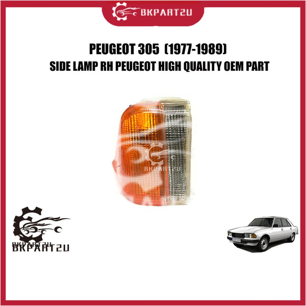 PEUGEOT 305(1977-1989)SIDE LAMP SIGNAL MADE BY NEW HONG HUAT LAMP SIDE LAMP RH PEUGEOT HIGH QUALITY OEM PART CLEAR STOCK