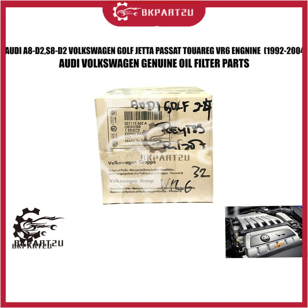 AUDI A8,S8 VOLKSWAGEN GOLF JETTA PASSAT TOUAREG VR6 (1992-2004) GENUINE OIL FILTER  021 115 562A