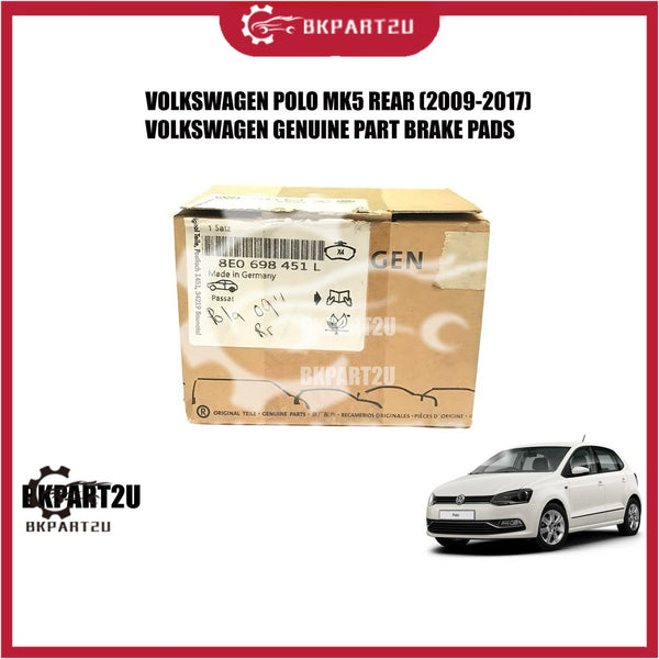 VOLKSWAGEN POLO GOLF  MK5 REAR (2009-2017) VOLKSWAGEN GENUINE PART BRAKE PADS 8E0 698 451 L