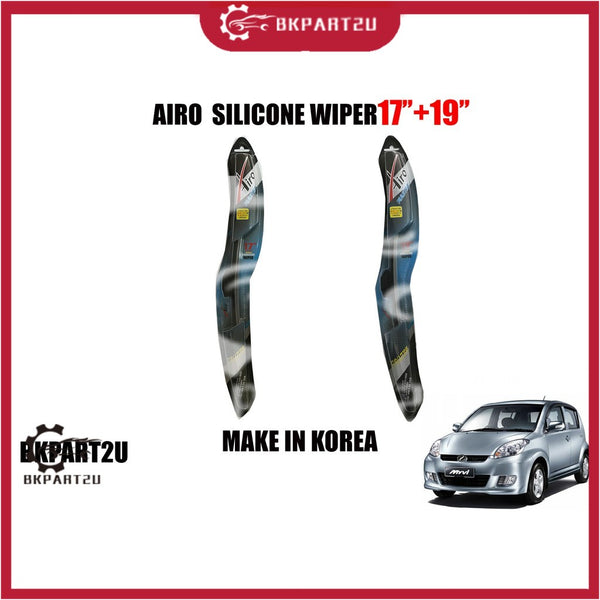 AIRO Boneless Silicone Car Wiper Perodua Myvi 1st model 17''+19'' High Quality Nice And Clean Make In Korea ONE SET