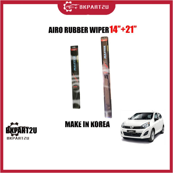 AIRO Boneless Silicone Car Wiper Perodua AXIA  14''+21'' High Quality Nice And Clean Make In Korea ONE SET GET 2 THINGS