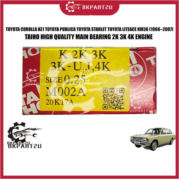 TOYOTA COROLLA KE20 KE70 PUBLICA STARLET LITEACE KM36 (1966–2007) MAIN BEARING MADE BY TAIHO ONE SET