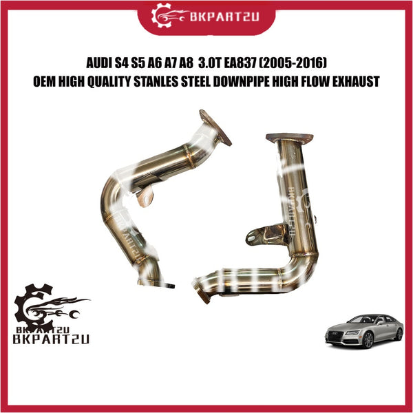 AUDI S4 S5 A6 A7 A8  3.0T EA837 (2005-2016) STANLES STEEL DOWNPIPE HIGH FLOW EXHAUST HEADRER DECAT MADE BY OEM ONE SET