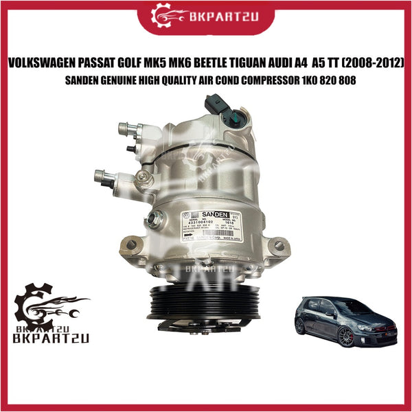 VOLKSWAGEN PASSAT GOLF MK5 MK6 BEETLE TIGUAN AUDI A4 A5 TT (2008-2012) AIR COND COMPRESSOR MADE BY SANDEN 1K0 820 808