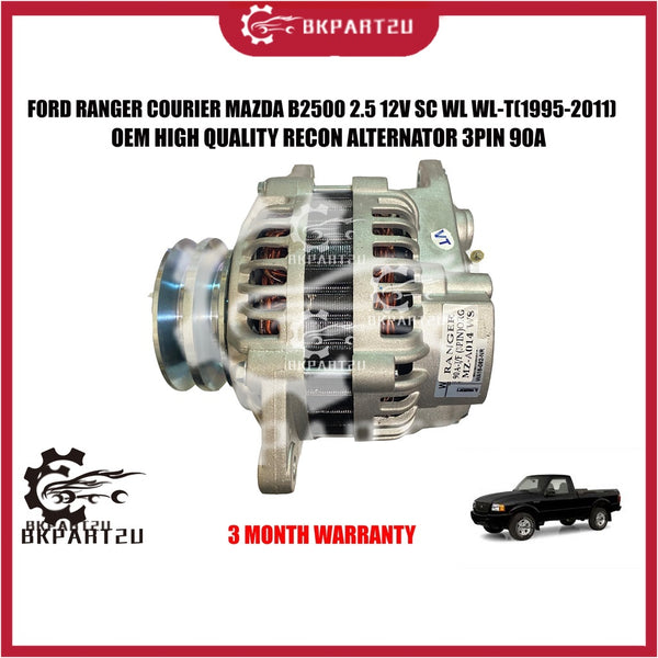 FORD RANGER COURIER MAZDA B2500 2.5 12V SC WL WL-T(1995-2011) ALTERNATOR 3PIN 90A MADE BY OEM RECON 3 MONTH WARRANTY