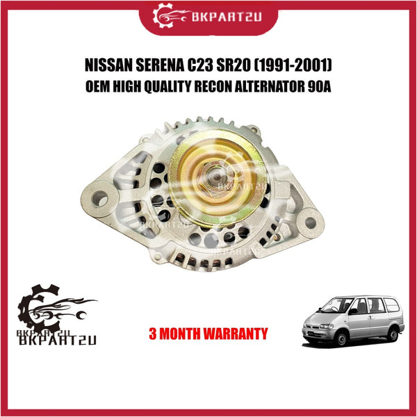 NISSAN SERENA C23 SR20 (1991-2001) ALTERNATOR 90A 2 PIN MADE BY OEM RECON 3 MONTH WARRANTY