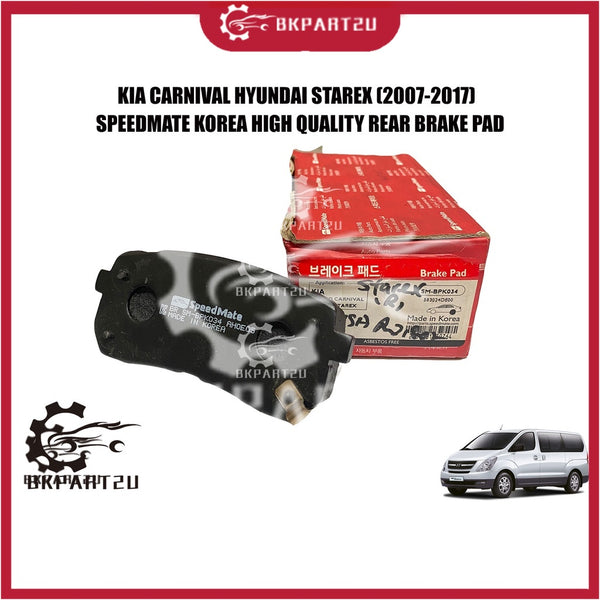 KIA CARNIVAL HYUNDAI STAREX (2007-2017) REAR BRAKE PAD BELAKANG MADE BY SPEED MATE KOREA ASBESTSO FREE